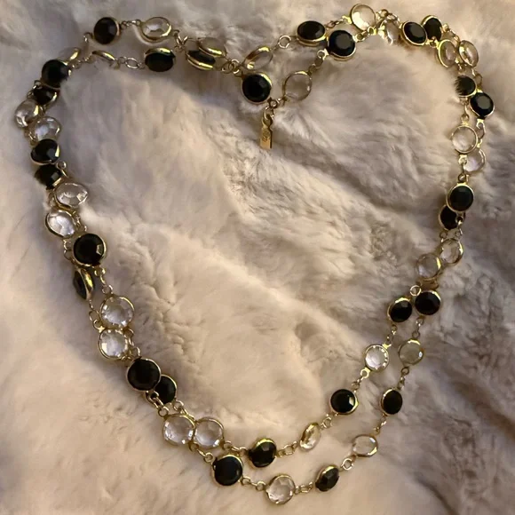 Vintage Swarovski Black and Gold Necklace - Picture 2 of 14
